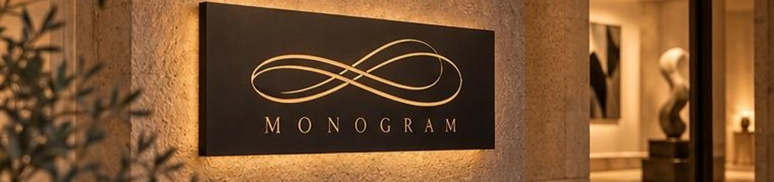 MONOGRAM antrasit metal isim ve logo levhası