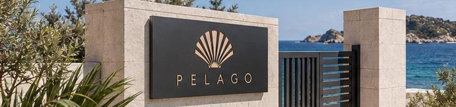 PELAGO antrasit metal isim ve logo levhası